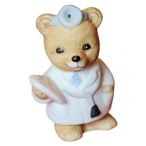 Vtg Mini Homco Series #8820 Porcelain Bear The Doctor - Physician Figurine - Picture 1 of 5